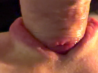 Close-Up Wife Sloppy Blowjob to Deep Creampie Inside Pussy