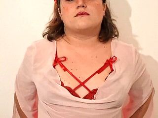 Sweet tgirl undressing for you