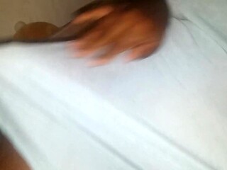 Chubby black girl engages in French porn with adult toys and a special friend.