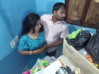 Bengali hot bhabhi secret romantic sex, with her naughty devar in store room