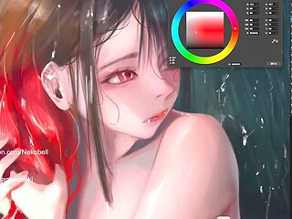 Rainy day with a wet body from Nekobell Art