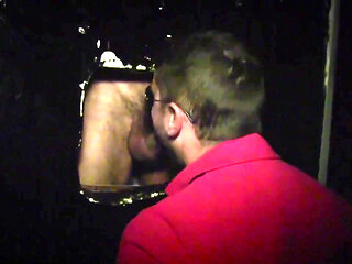 Hard blowjob in glory holes to cum