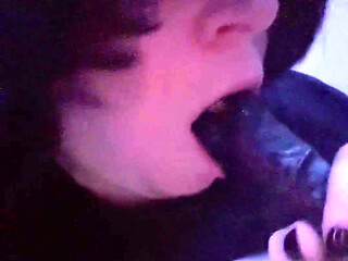 Sucking My Dildo Getting It Nice and Wet