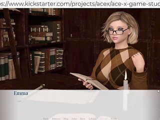 Emma gets down in the library - nerds are surprisingly exceptional in bed