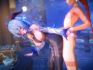 Genshin Impact - Ganyu Intimate Night Time Sex with Aether - 3D Hentai Animation