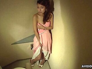Cute Asian GF gets caught jacking it off