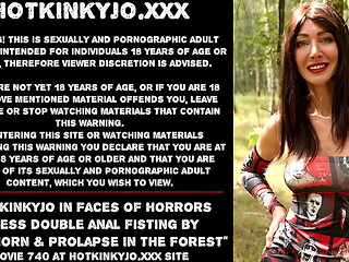 Hotkinkyjo in faces of horrors dress double anal fisting by AlexThorn &amp_ prolapse in the forest