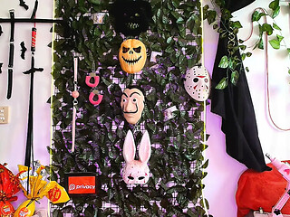 Sexy Bunny plays with toys in Easter Costume