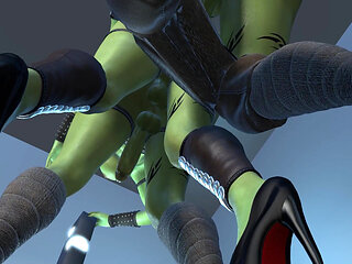 Futa Ork Standing Anal Train