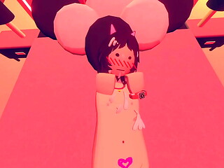20 years old cat girl in rec room VR [ SEX DANCE ]