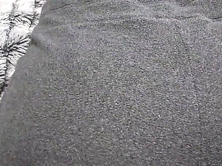 Twerking in Fleece Sweatpants on His Cock