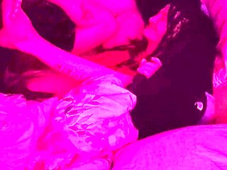 Dark-skinned beauty and milky skin enjoy the moment up close