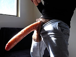 Massive Long Thick Dick Uses Tiny Pussy as Fleshlight filling it with Huge Multiple Cum Shots VS World Biggest Cock