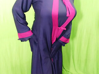 Beautiful Amena Bhabhi has sex indoors wearing a burqa and hijab