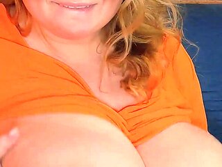 BBW Ann Katz Playing with Her Large Breasts
