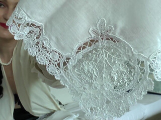 We Sniff White, Regal Lace Handkerchiefs - Lady Victoria Valente