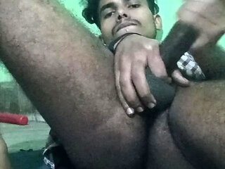 Desi big dick boy  hand job masterbating alone in his room