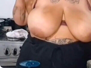Plus-size Allure: BBW Smoking in the Kitchen