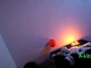 Halloween Surprise with Girl Tied with String and Haunted Camera
