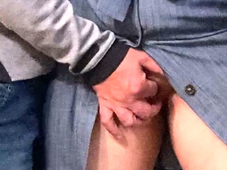 Horny Step Stepdaddy Fingering Juicy Pussy in Public