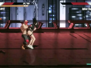 Hentai game Pure onyx . Cute punk lady having sex with a masked man