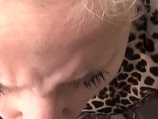 Risky Public Suck & Swallow Blonde MILF Drains Stepdaddy Behind the Bushes