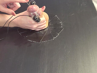 Close up Teasing Cock Massage with Vibrator - Massive Cum