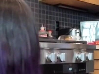 A Small Dick Loser Getting a Quick Kitchen Blowjob