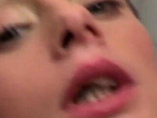 Brunette Teen Gets Her Mouth and Tinny Pussy Screwed in Hot Gangbang