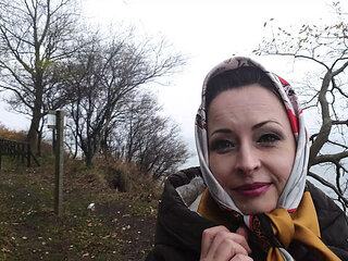 Wanilianna Squirts & Pee in Public Place Amateur MILF Stockings Solo