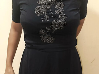 Telugu aunt with big tits in a one-piece swimsuit