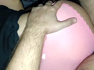 Close up pussy, step mom shares bed, cum inside pussy