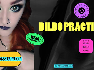The camp sissy boy presents dildo practice