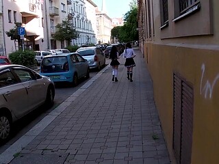 Stepbrother meets two hot schoolgirl stepsisters for a wild threesome