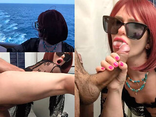 CUM ON BOARD, FUCK! Fucked in the PUBLIC TOILET of the BOAT!