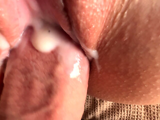 Extremely close up fuck tight creamy pussy