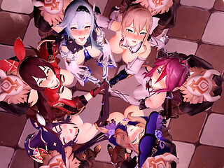 Multiplayer Masterpiece [mmd] Full Cast of Koukou Tetsu - Pregnancy, Russian Roulette, Wild Orgy, Missionary Position