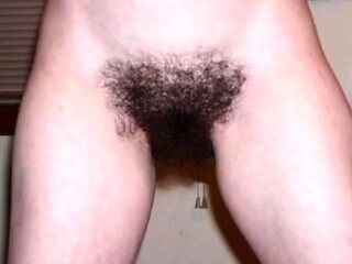 Bushy Girl's Pussy - Close-Up View