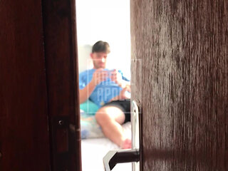 I Caught My Stepbrother Jerking off and He Called Me to Help Him Cum Part 1