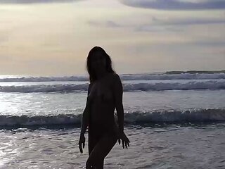 First time amateur brunette solo with dildo