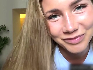Cute Russian babe Girl likes to play with big dick