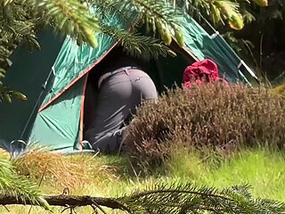 Cruising outdoor camping fucked bareback from massive thick XL cock