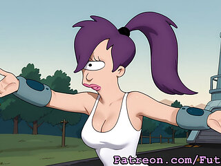 Futanari Turanga Leela from Futurama Masturbating