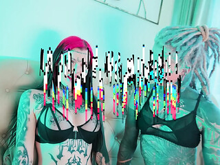 Alternative lesbians explore strap-on anal play
