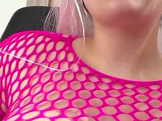 My Stepmom Chews Gum and Blows Bubbles with the Gum, in a Cosplay Costume