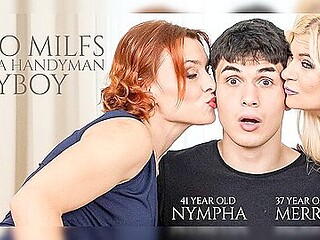 Merry Nympha - Toyboy Handyman Got Lured Into A Wild Threesome With 37 Year Old Milfs Merry And 41 Year Old Nympha - Bruno Baxter
