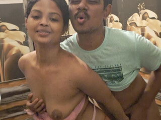 Hardcore with stepsister after finding her alone at home while going to a night party