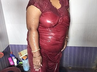Sexy Mom Taking Shower in Birhroom