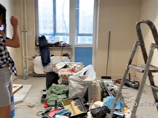 Repairman Pounds Brunette Katty Wests Ass Roughly Post-Fix