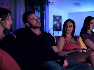 Horny girl seems to be daring this guy into fucking her too